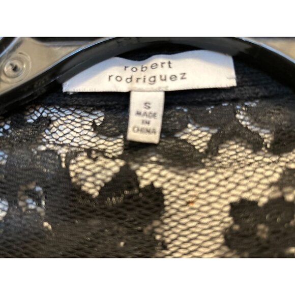 Robert Rodriguez Silk Cashmere Black Crewneck Lace Knit Sweater Vest Size Small - Picture 9 of 10